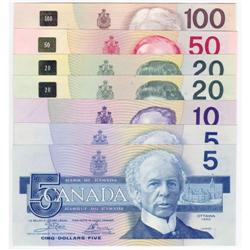 Bank of Canada 7 notes 1986, AU-UNC