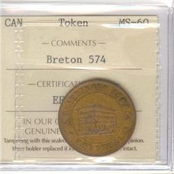 Breton # 574, 1852 ICCS MS-60