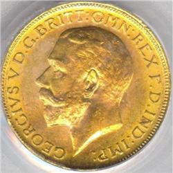 Sovereign 1914c, PCGS MS-63 Gold.