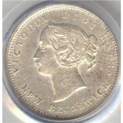 New Brunswick 5 Cents 1864 PCGS AU-50