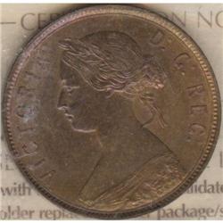 NFLD 1 Cent 1890, ICCS MS-64 Red.