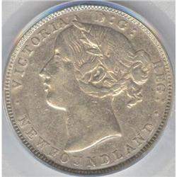 NFLD 20 Cents 1873, PCGS EF-40.