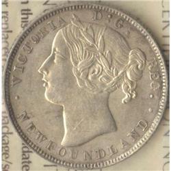 NFLD 20 Cents 1881, ICCS AU-58.