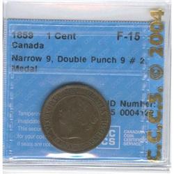 1 Cent 1859, CCCS F-15; N9, DP#2