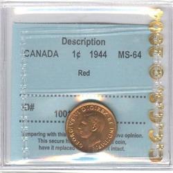 1 Cent 1944, CCCS MS-64; Red.