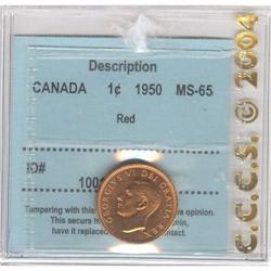 1 Cent 1950, CCCS MS-65; Red.