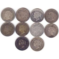 5 Cents lot of 10 x Victoria; read