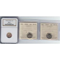 Lot of 3 10 cents certified please read