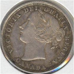 20 Cents 1858, EF-40, with typical weak 5