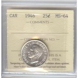 25 Cents 1946, ICCS MS-64.