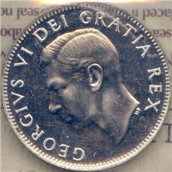 25 Cents 1951, ICCS PL-65 Low Relief.