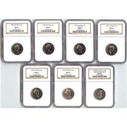 Lot of 7 x 25 Cents all NGC certified read