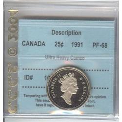 25 Cents 1991, CCCS PF-68; UHC