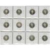Image 1 : Collection of 12 x 25 Cents 1992 Silver Proof