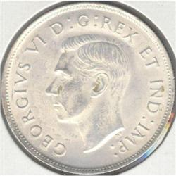 50 Cents 1938, AU-55, untoned coin.
