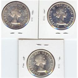 50 Cents 1959, 1960 & 1961 all PL