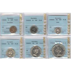Proof Like set 1957, all coins CCCS read