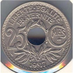 France 25 Centimes 1917 UNC-63 KM # 867