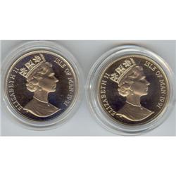 Isle of Man set of 2 x 1991 Proof Coins
