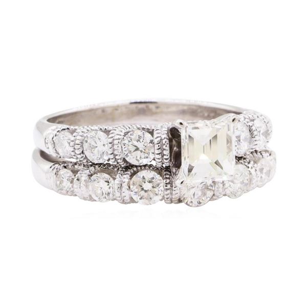 1.68 ctw Diamond Ring And Attached Band - 14KT White Gold