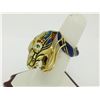 Image 2 : Vintage 18K Gold Multi Color Enamel Diamond & Emerald Large Snake Head Wrap Ring