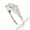 Image 2 : Vintage Platinum 0.52 ctw Dual Transitional Cut Diamond Hand Engraved Band Ring