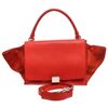 Image 1 : Celine Red Suede Leather Small Trapeze Shoulder Bag