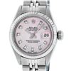 Rolex Ladies 26 Stainless Steel Pink Diamond Oyster Perpetual Datejust Wristwatc