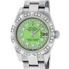 Image 1 : Rolex Ladies Stainless Steel Quickset Green String Diamond Datejust Wristwatch