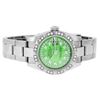 Image 3 : Rolex Ladies Stainless Steel Quickset Green String Diamond Datejust Wristwatch