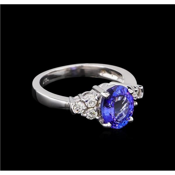 2.06 ctw Tanzanite and Diamond Ring - 14KT White Gold