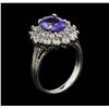 Image 4 : 2.17 ctw Tanzanite and Diamond Ring - 14KT White Gold