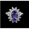 Image 2 : 14KT White Gold 1.56 ctw Tanzanite and Diamond Ring