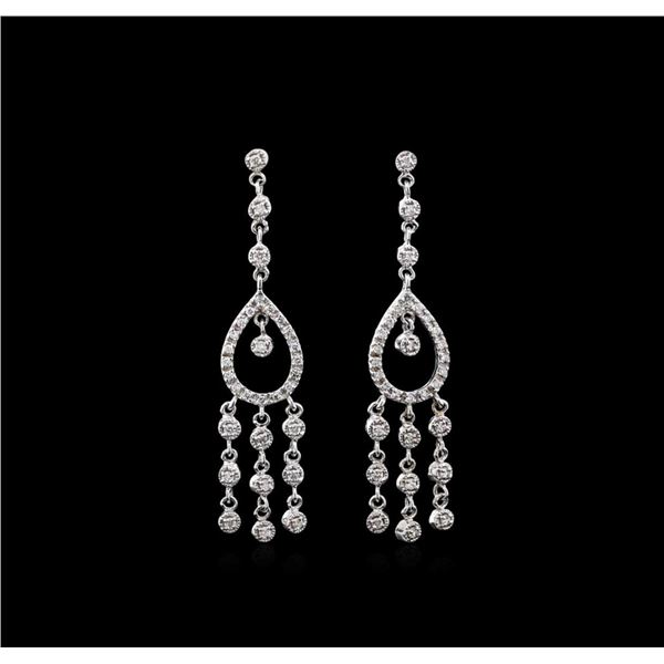 1.15 ctw Diamond Earrings - 18KT White Gold