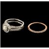 Image 2 : 1.28 ctw Diamond Wedding Ring Set - 14KT Rose and White Gold