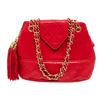 Image 1 : Chanel Red Leather Vintage Tassel Crossbody Bag