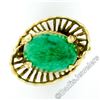 Image 4 : Vintage Handmade 18kt Yellow Gold Oval Jade Solitaire Ring