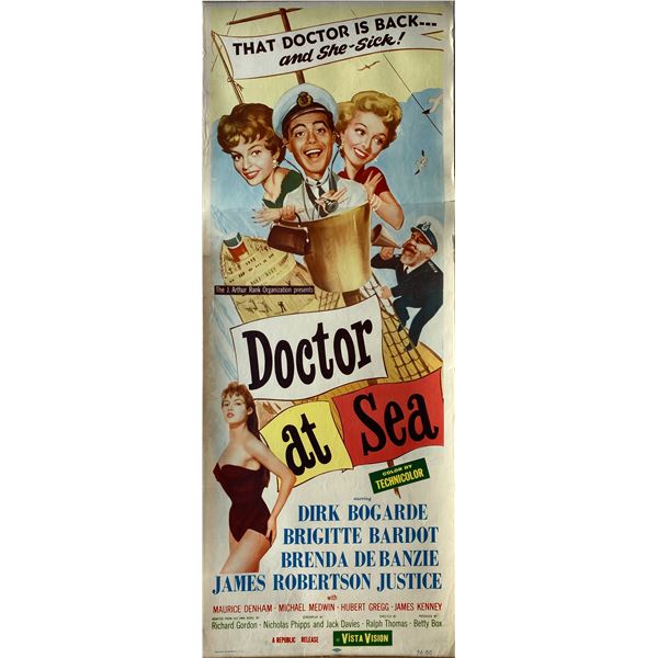 Doctor at Sea 1956 original vintage insert card