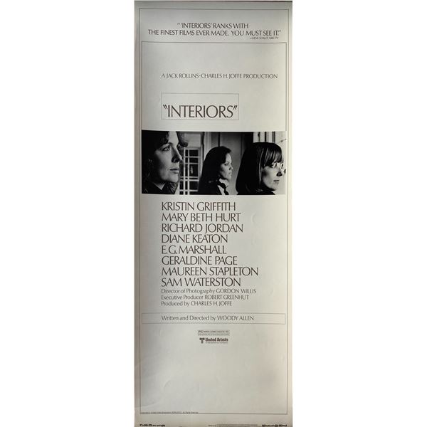 Interiors 1978 original vintage insert card