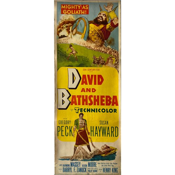 David and Bathsheba 1951 original vintage insert card