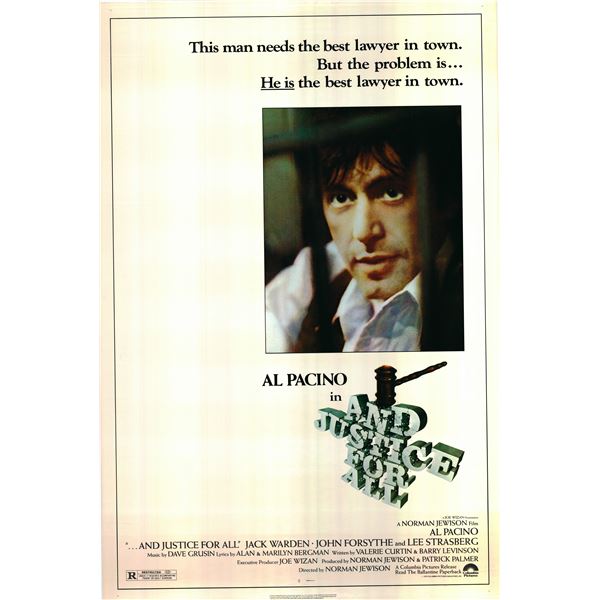 And Justice For All 1979 original vintage one sheet poster