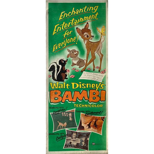Bambi 1957 original vintage insert card