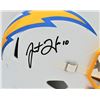 Image 2 : Justin Herbert Autographed Los Angeles Chargers Full Size Speed Replica Helmet (Beckett Witnessed)