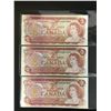 Image 1 : 1974 Canada $2 Dollar Bank Notes (X3)