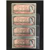 Image 1 : 1954 Canada $2 Dollar Bank Notes (X4)