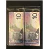 Image 1 : 2006 Canada $10 Dollar Bank Notes (X2)