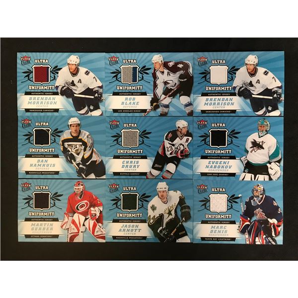 FLEER ULTRA UNIFORMITY AUTHENTIC JERSEY HOCKEY CARD LOT