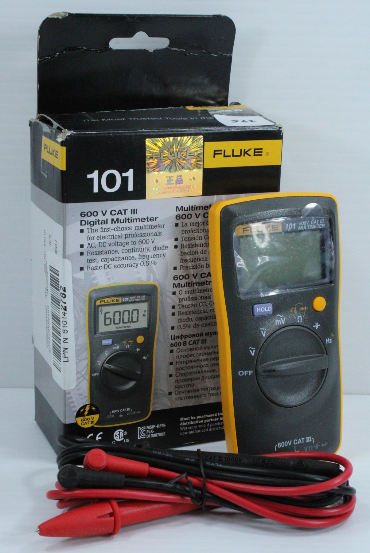 FLUKE 101 600 VOLT CAT III DIGITAL MULTIMETER