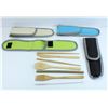 Image 1 : 4 PK BAMBOO UTENSIL KIT IN CASE - INCLUDES FORK, KNIFE, SPOON, CHOPSTICKS, STRAW AND CLEANING BRUSH