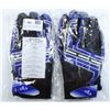 Image 1 : TWO PAIRS OF BLACK & BLUE SIZE MEDIUM MENS WORK GLOVES